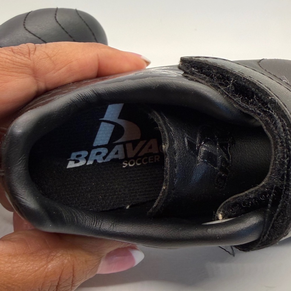 Brava Soccer Cleats Toddler 6D Black Athletic Shoes 160466 Hook Loop Strap - Picture 8 of 8